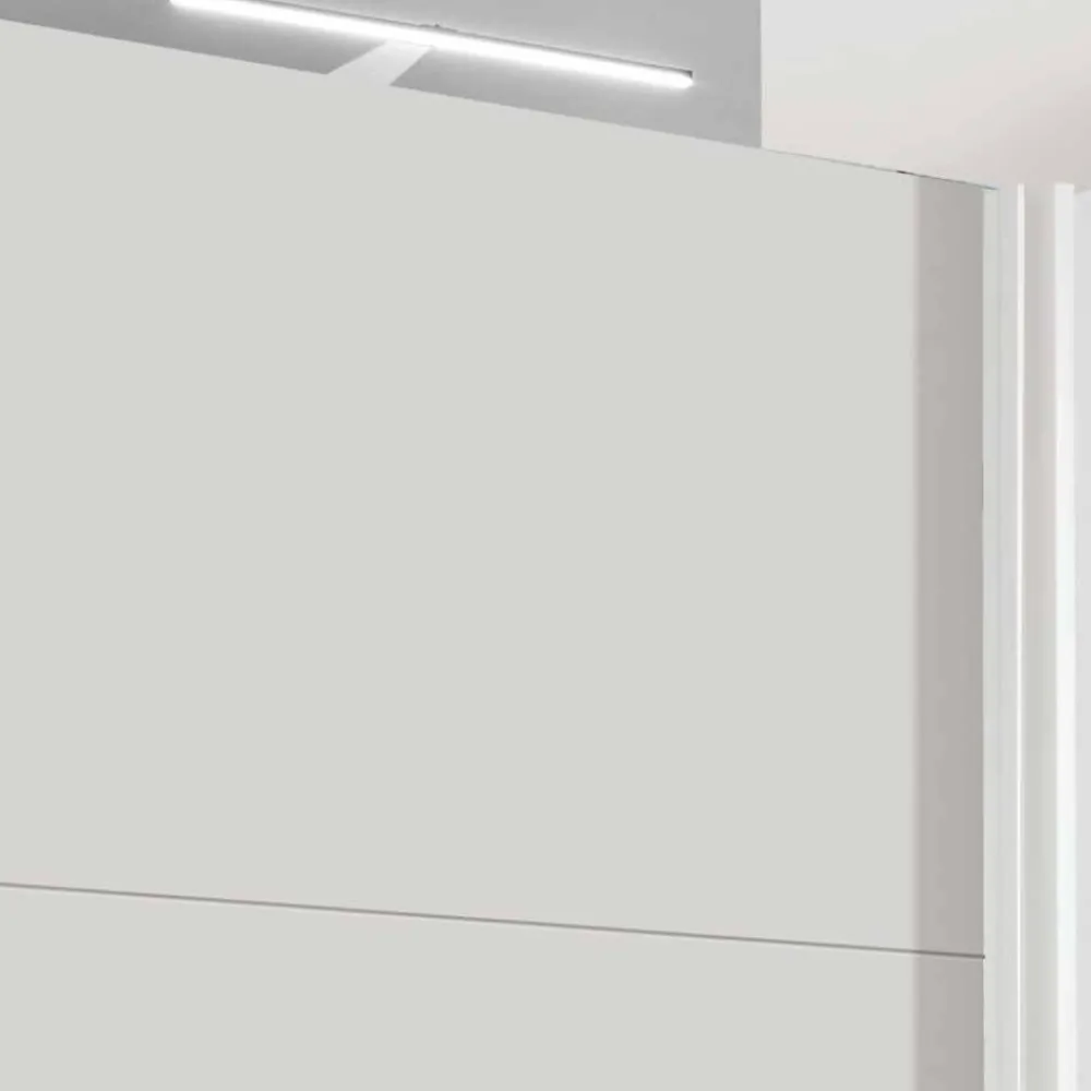 Wohnen Weißer Schwebetürenschrank mit Spiegel links - Elenya