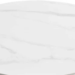 Wohnen Weißer Sinterstein Tisch mit Trompetenfuß - Glamour