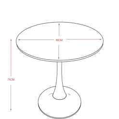 Wohnen Weißer Sinterstein Tisch mit Trompetenfuß - Glamour