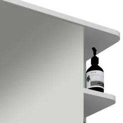 Wohnen Weißer Spiegelschrank mit seitlichen Regalen - Huanga