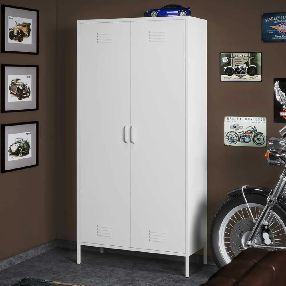 Wohnen Weißer Universalschrank aus Metall - Elyett