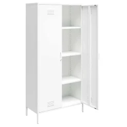 Wohnen Weißer Universalschrank aus Metall - Elyett