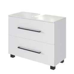 Wohnen Weißer Waschbecken-Schrank mit Klappe - Maney