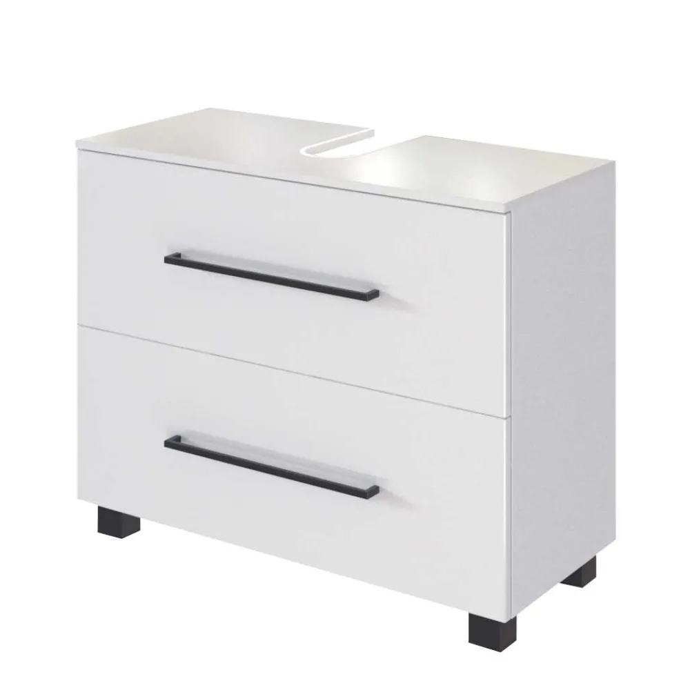 Wohnen Weißer Waschbecken-Schrank mit Klappe - Maney