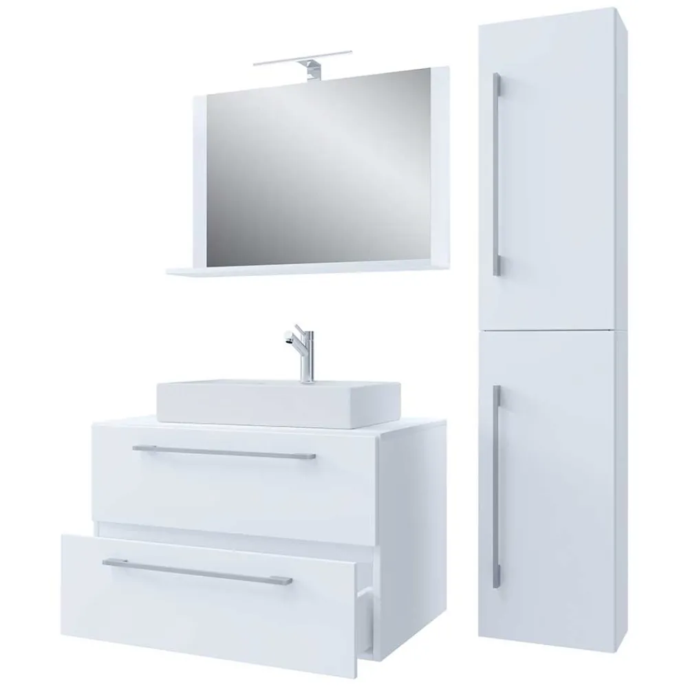 Wohnen Weißer Waschplatz & Hochschrank - Ipsum (dreiteilig)