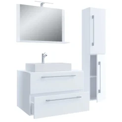 Wohnen Weißer Waschplatz & Hochschrank - Ipsum (dreiteilig)