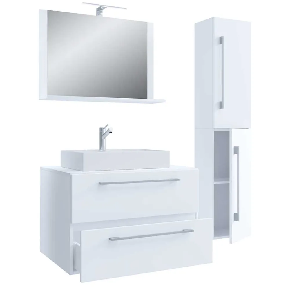 Wohnen Weißer Waschplatz & Hochschrank - Ipsum (dreiteilig)