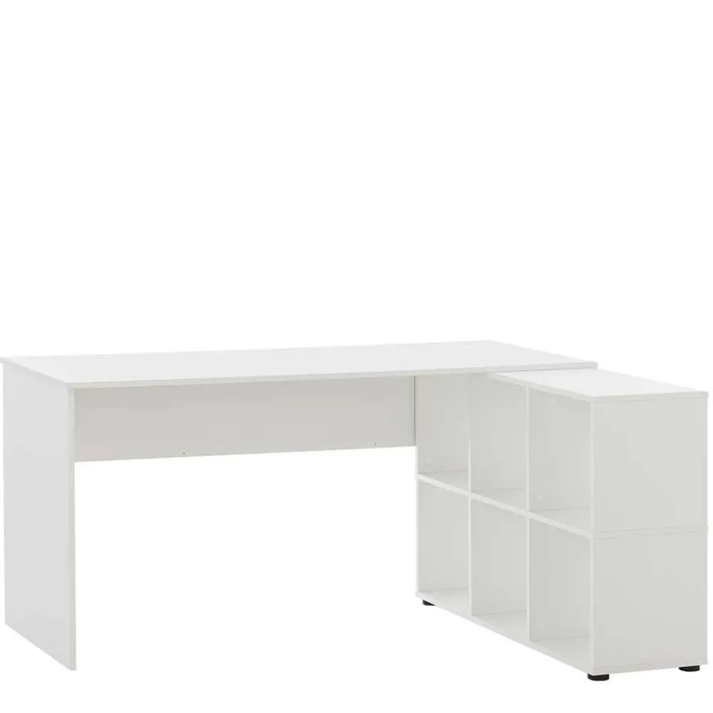 Wohnen Weißer Winkel Schreibtisch mit Regal - Empire