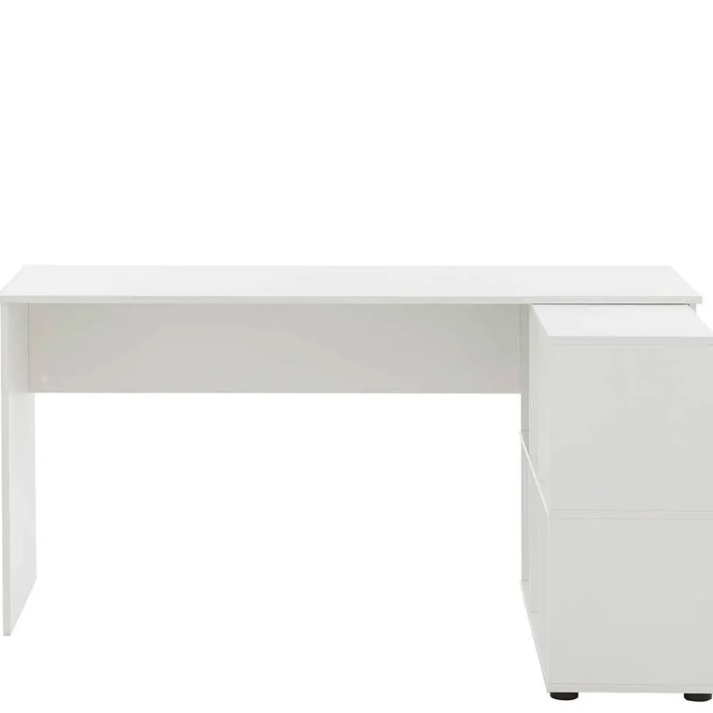 Wohnen Weißer Winkel Schreibtisch mit Regal - Empire
