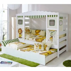 Kinder Wohnen Weißes Ausziehbett Morios für Freunde