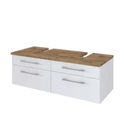 Wohnen Weißes Bad Set mit Doppelwaschtisch - Enwicos I (sechsteilig)