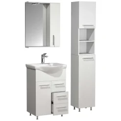 Wohnen Weißes Badezimmer Möbelkombi - Nancyssa (dreiteilig)