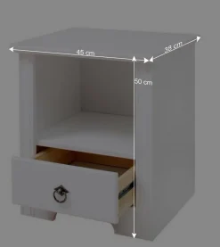 Wohnen Jugendbetten*Weißes Bett & Nachttische - Velriva (dreiteilig)