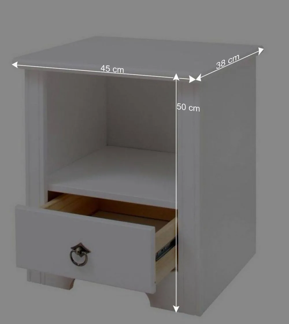 Wohnen Jugendbetten*Weißes Bett & Nachttische - Velriva (dreiteilig)