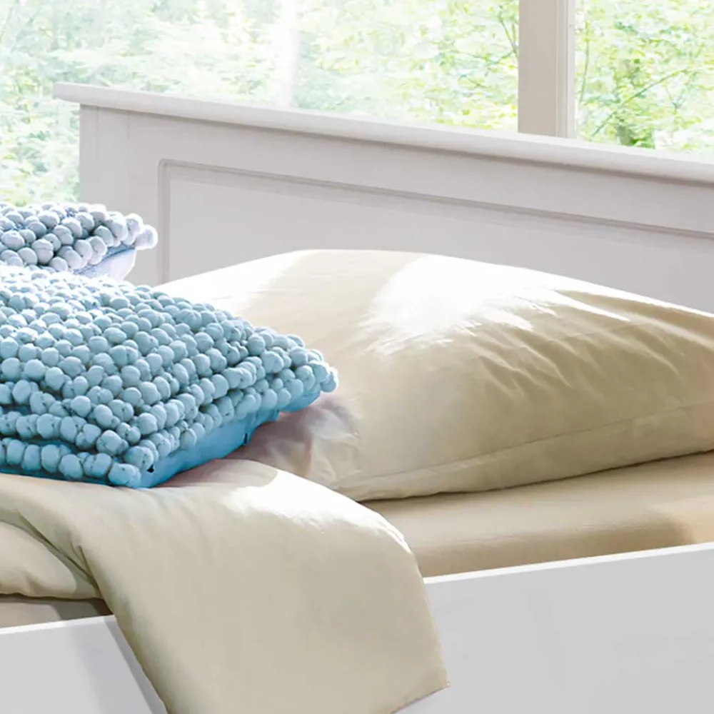 Wohnen Jugendbetten*Weißes Bett & Nachttische - Velriva (dreiteilig)