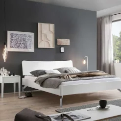 Wohnen Jugendbetten*Weißes Designbett in 140x200 cm - Shuffle