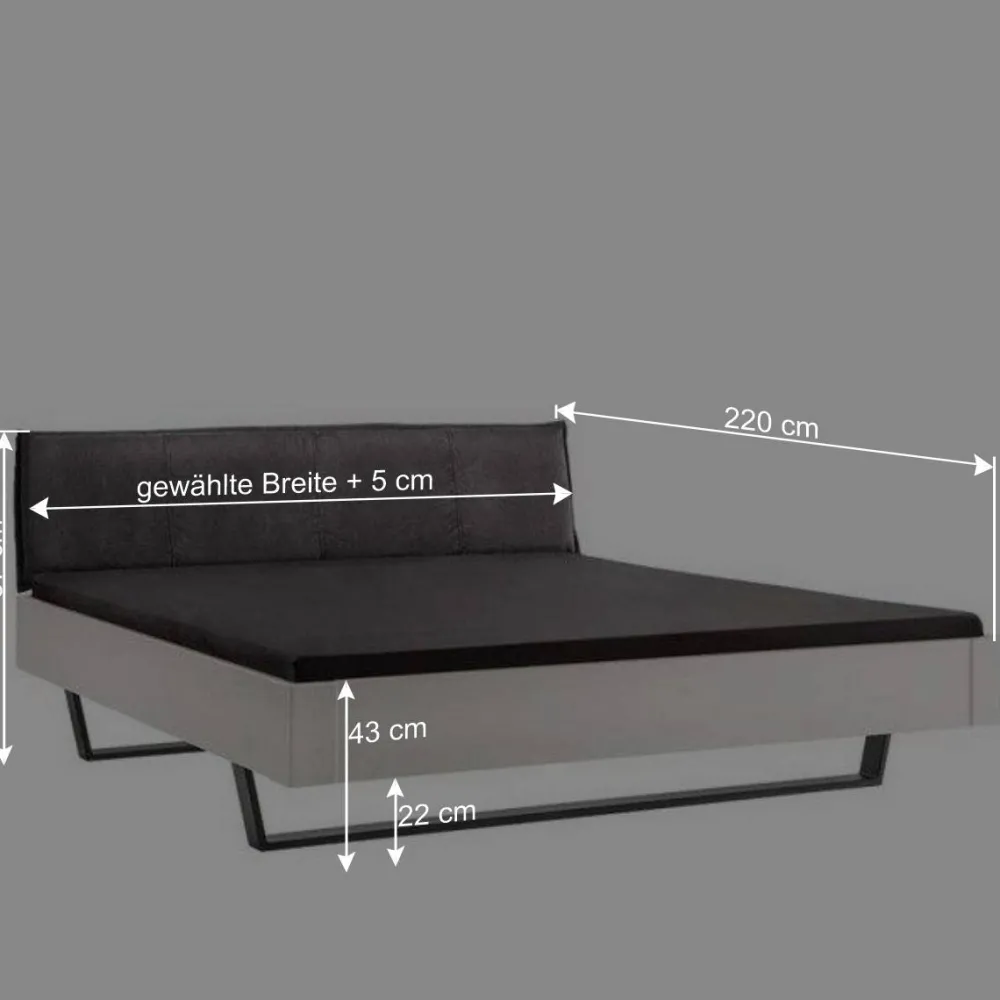 Wohnen Weißes Designbett mit Stoff-Kopfteil - Fanos