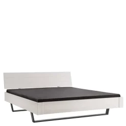 Wohnen Betten|Betten*Weißes Doppelbett aus Kiefer Massivholz - Lardias