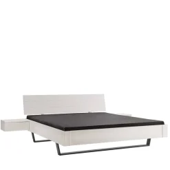 Wohnen Betten|Betten*Weißes Doppelbett aus Kiefer Massivholz - Lardias