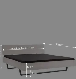 Wohnen Betten|Betten*Weißes Doppelbett aus Kiefer Massivholz - Lardias