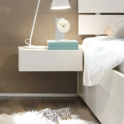 Wohnen Jugendbetten*Weißes Einzelbett Haniata aus MDF