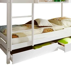 Kinder Wohnen Weißes Etagenbett mit 2 Bettkästen - Tyler