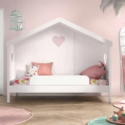 Wohnen Kinderbetten*Weißes Hausbett dreiseitig geschlossen - Grandory