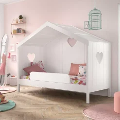 Wohnen Kinderbetten*Weißes Hausbett dreiseitig geschlossen - Grandory