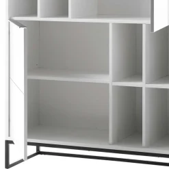 Wohnen Weißes Highboard mit 8 Fächern & 2 Türen - Enkraja