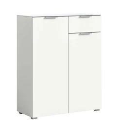 Wohnen Weißes Highboard mit zwei Türen und Schublade - Intiatos