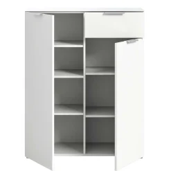 Wohnen Weißes Highboard mit zwei Türen und Schublade - Intiatos