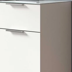 Wohnen Weißes Highboard mit zwei Türen und Schublade - Intiatos