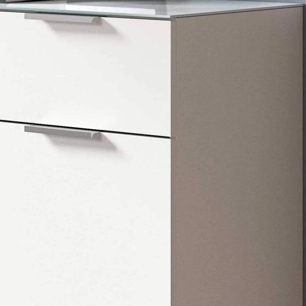 Wohnen Weißes Highboard mit zwei Türen und Schublade - Intiatos