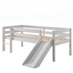 Wohnen Kinderbetten*Weißes Hochbett mit Rutsche - nur 83 cm hoch - Kendalas