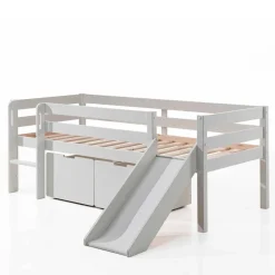 Wohnen Kinderbetten*Weißes Hochbett mit Rutsche - nur 83 cm hoch - Kendalas