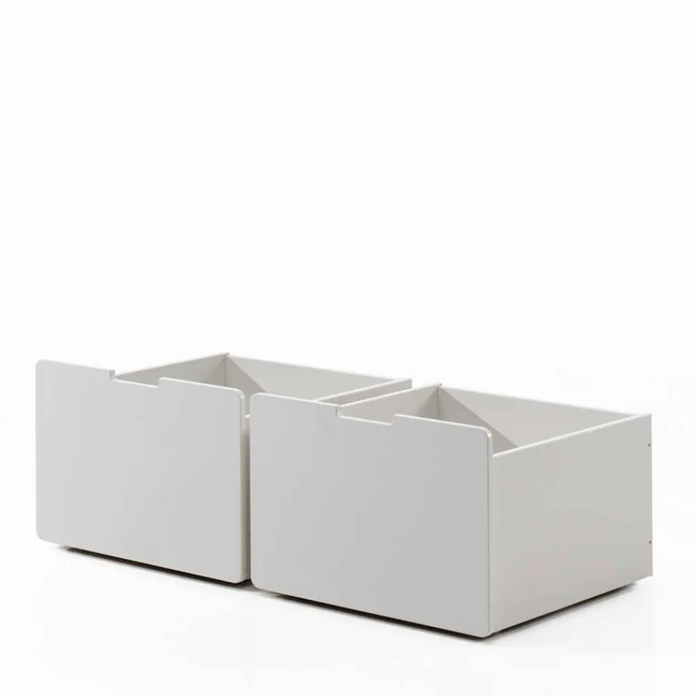 Wohnen Kinderbetten*Weißes Hochbett mit Rutsche - nur 83 cm hoch - Kendalas