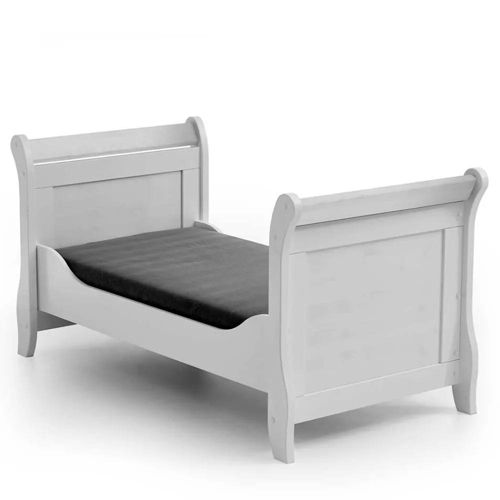 Kinder Wohnen Weißes Holz Babybett inklusive Umbauseiten - Satumare