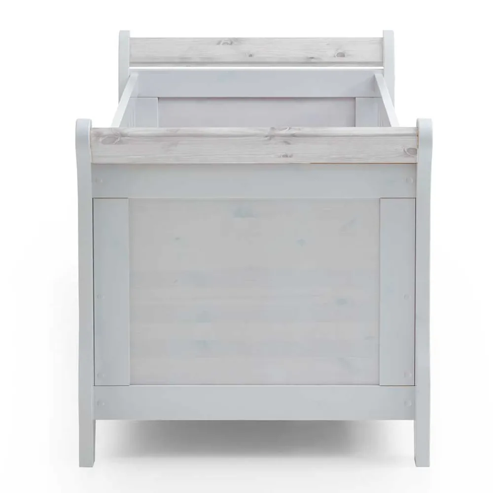 Kinder Wohnen Weißes Holz Babybett inklusive Umbauseiten - Satumare