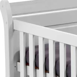 Kinder Wohnen Weißes Holz Babybett inklusive Umbauseiten - Satumare