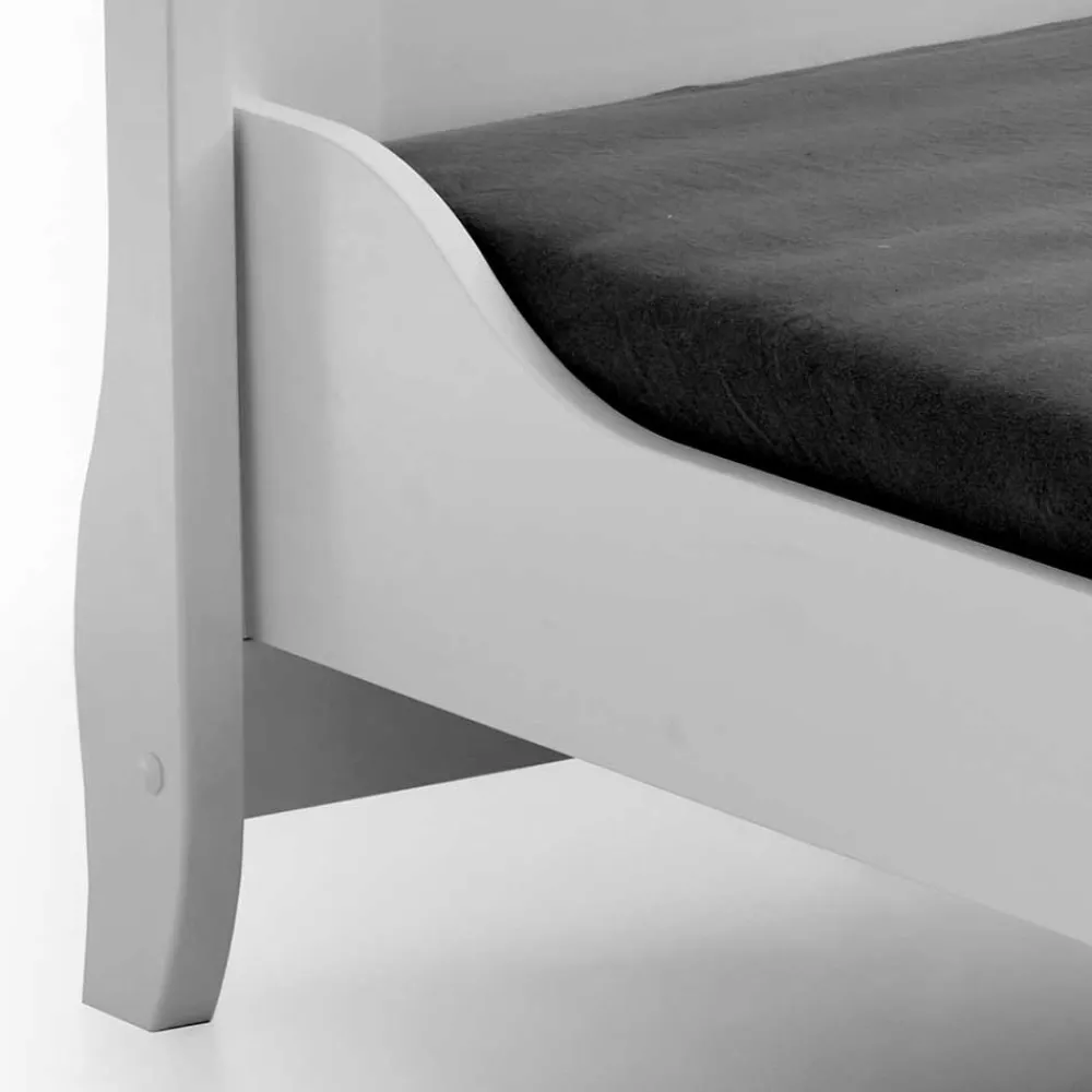 Kinder Wohnen Weißes Holz Babybett inklusive Umbauseiten - Satumare