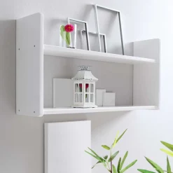 Wohnen Weißes Holzregal für die Wandmontage - Barne