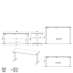 Wohnen Weiße Möbel|Home Office Möbel*Weißes Homeoffice Möbel Set modern - Sparkle (zweiteilig)