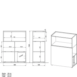 Wohnen Weiße Möbel|Home Office Möbel*Weißes Homeoffice Möbel Set modern - Sparkle (zweiteilig)