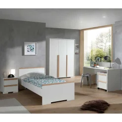 Wohnen Jugendzimmer Komplett*Weißes Jugendzimmer Möbel Kombi - Eldrus (fünfteilig)