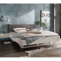 Wohnen Weißes Kiefernholz-Bett mit Holzkufen - Ondeon