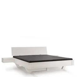 Wohnen Weißes Kiefernholz-Bett mit Holzkufen - Ondeon