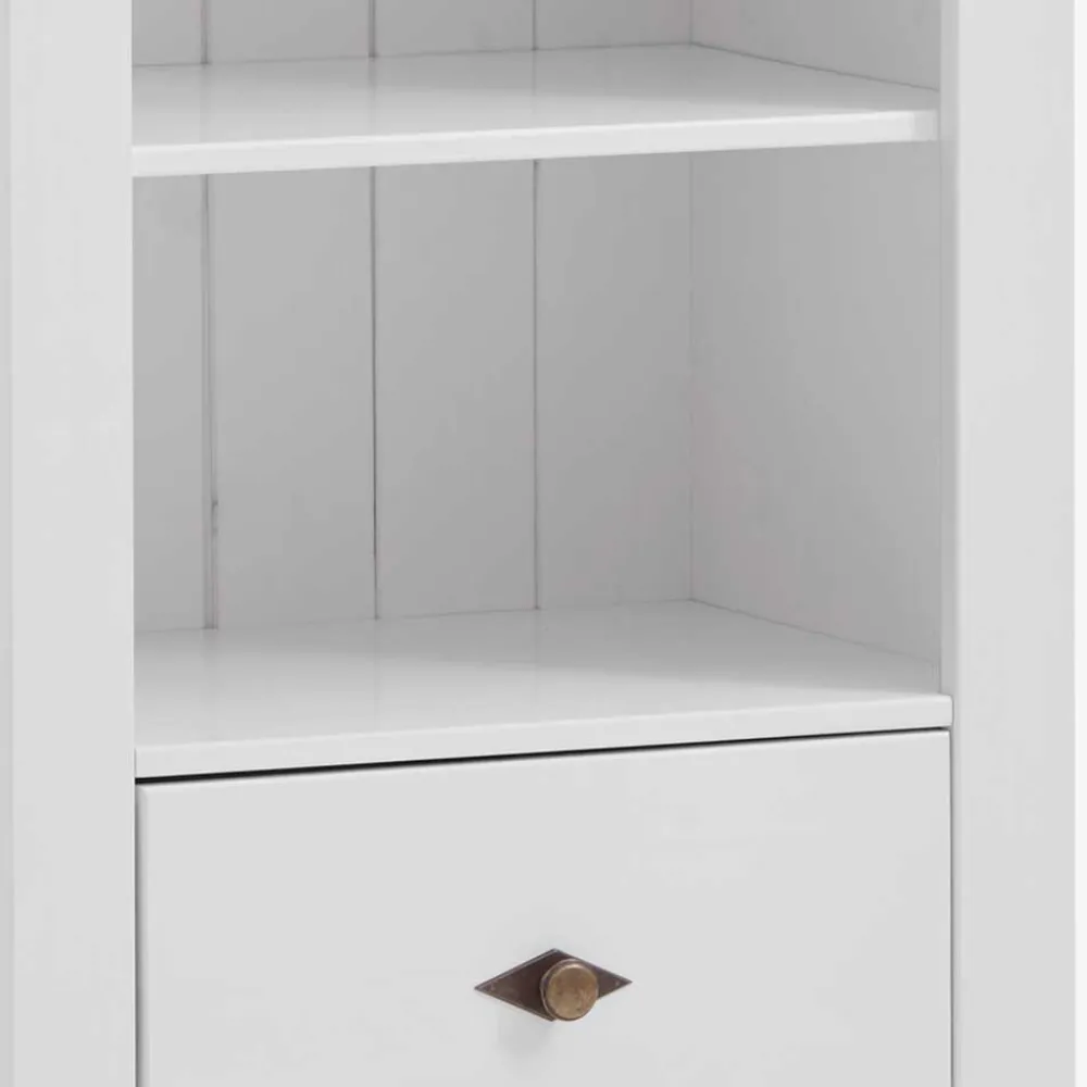 Wohnen Kinderregale|Kindermöbel*Weißes Kinder Standregal mit 2 Schubladen - Satumare