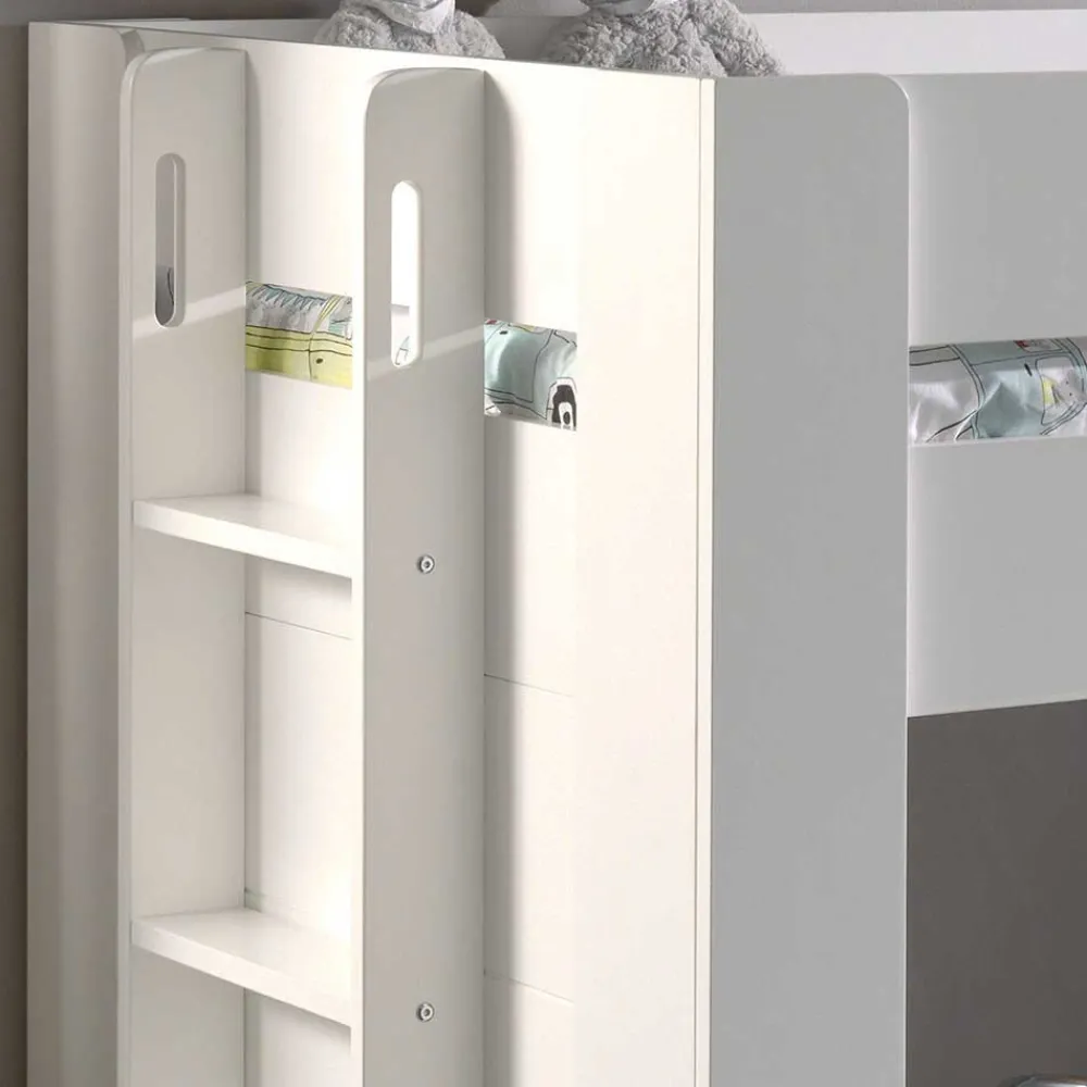 Wohnen Kinderbetten|Kindermöbel*Weißes Kinder-Hochbett im Hütten Design - Renus