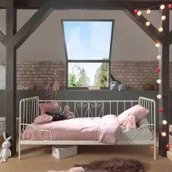 Wohnen Vintage Möbel*Weißes Kojenbett aus Metall - Zorro