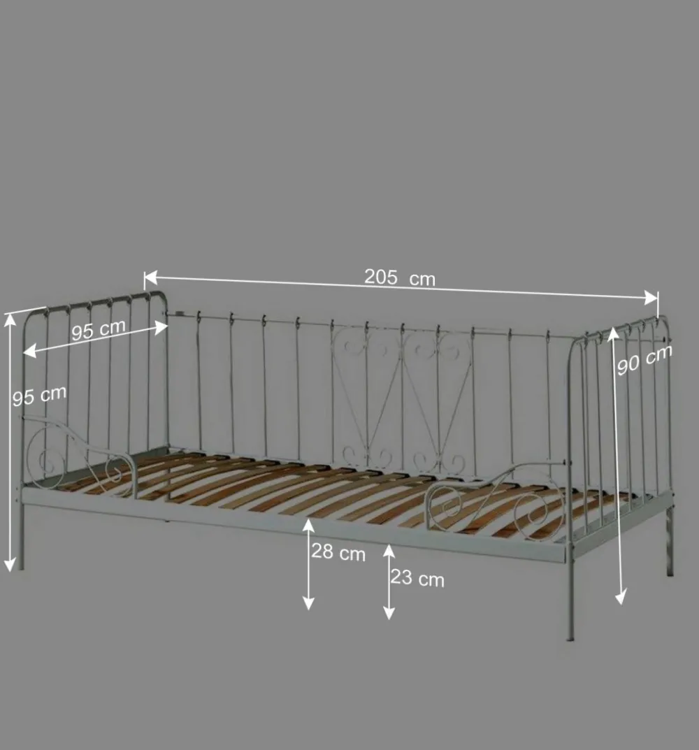 Wohnen Vintage Möbel*Weißes Kojenbett aus Metall - Zorro